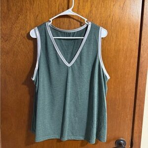 SHEIN Green V-Neck Tank Top